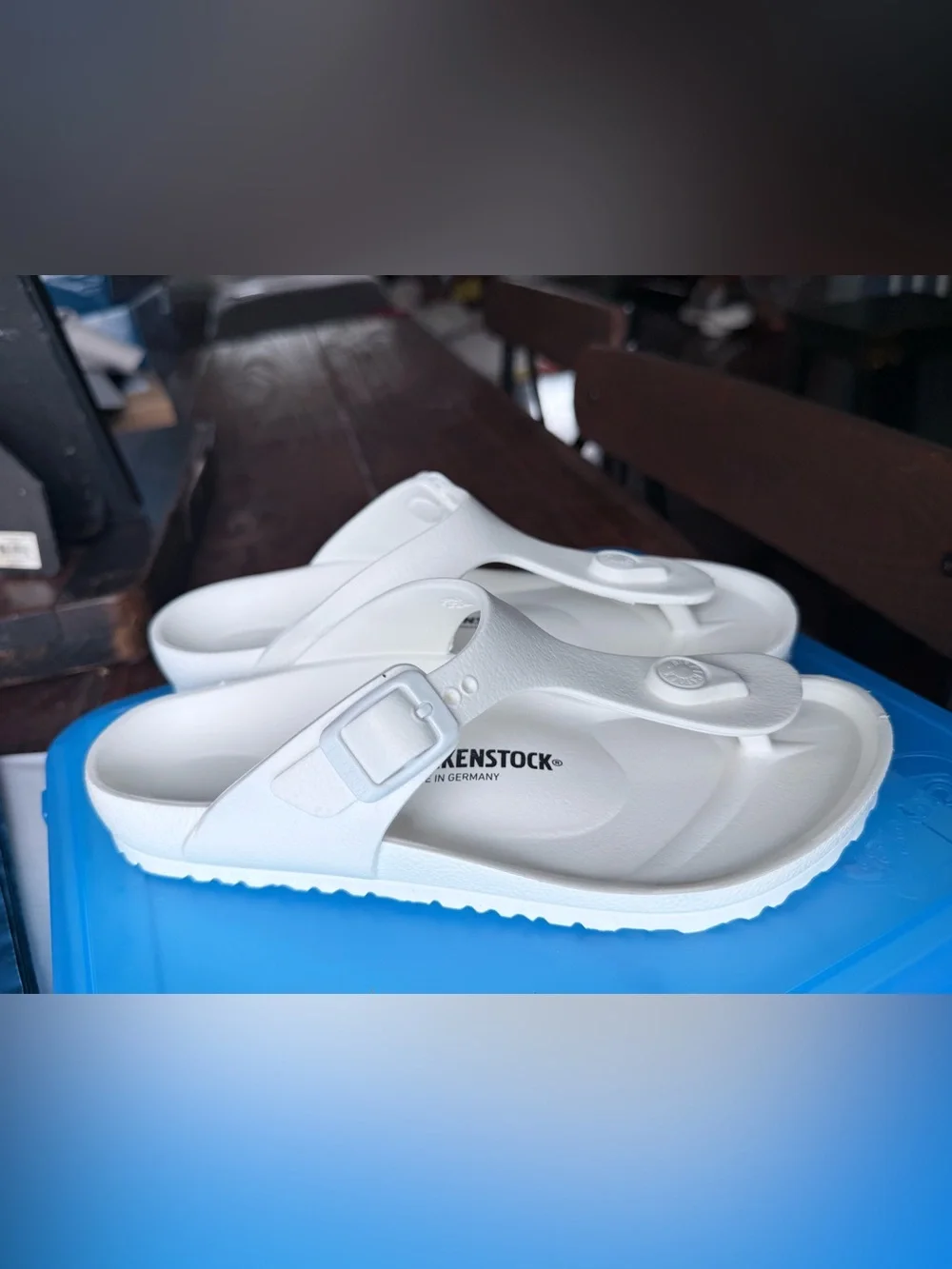 Birkenstock Kids White Gizeh EVA Thong Sandals